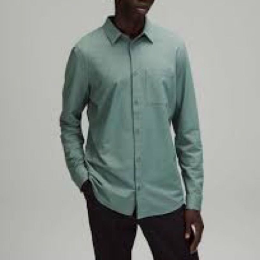 Lululemon Evolution Long Sleeve Polo Shirt Sage Green XS